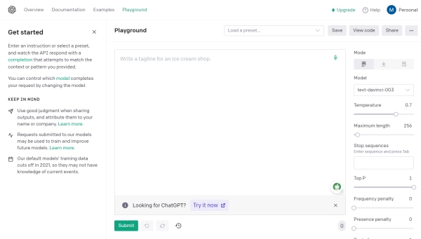 OpenAI Playground